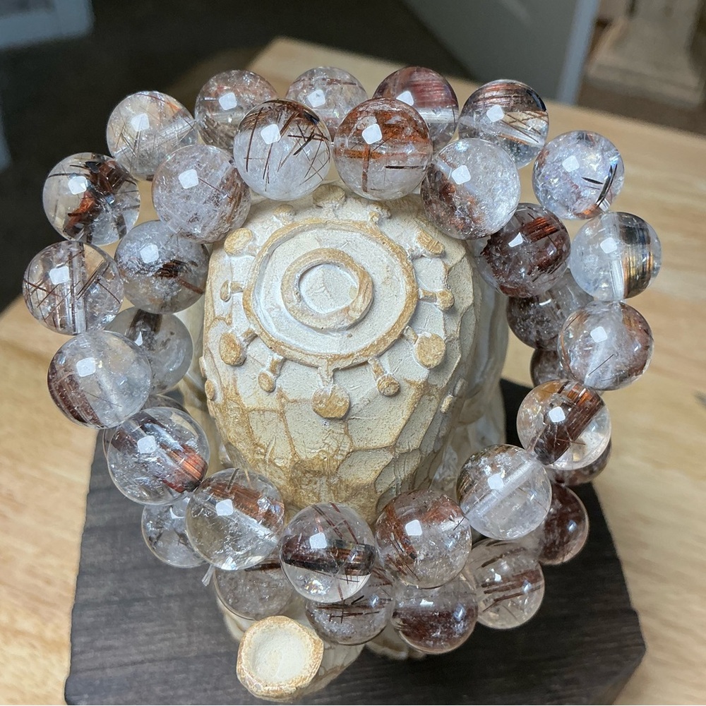 Copper Red Rutilated Quartz 12mm - Picture 2 of 6